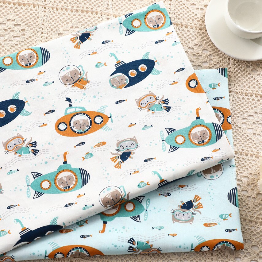 Spacecraft 100% Twill Cotton fabric Cloth DIY handmade sewing patchwork quilting home sheets pillow decor tissus material
