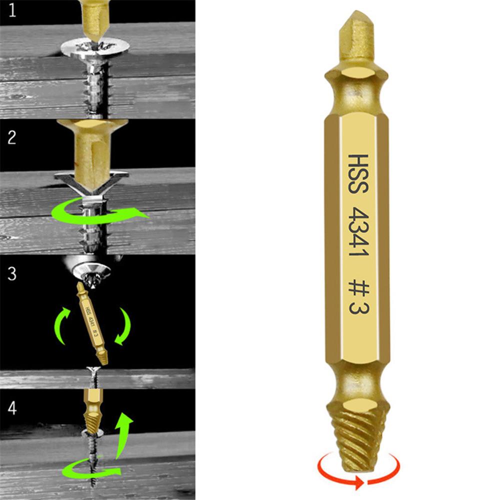 Extractor de tornillos de 6CPS, juego de Brocas HSS, herramienta de eliminación de tornillos de cabeza rota, extractor de pernos, herramienta de pelado de tornillos