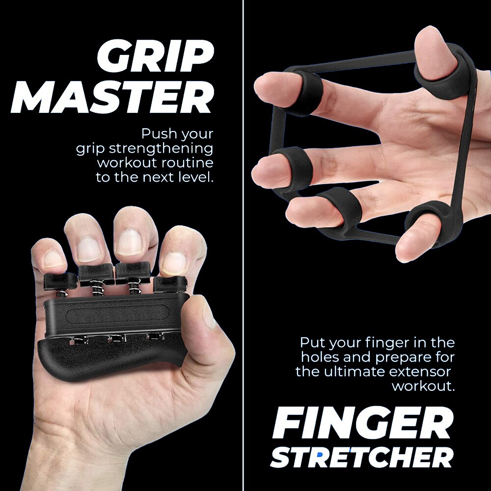 5 Pack Hand Grip Strength Trainer Kit Strengthener Exerciser Trainer Finger Forearm Strength Muscle Recovery Heavy Hand Gripper