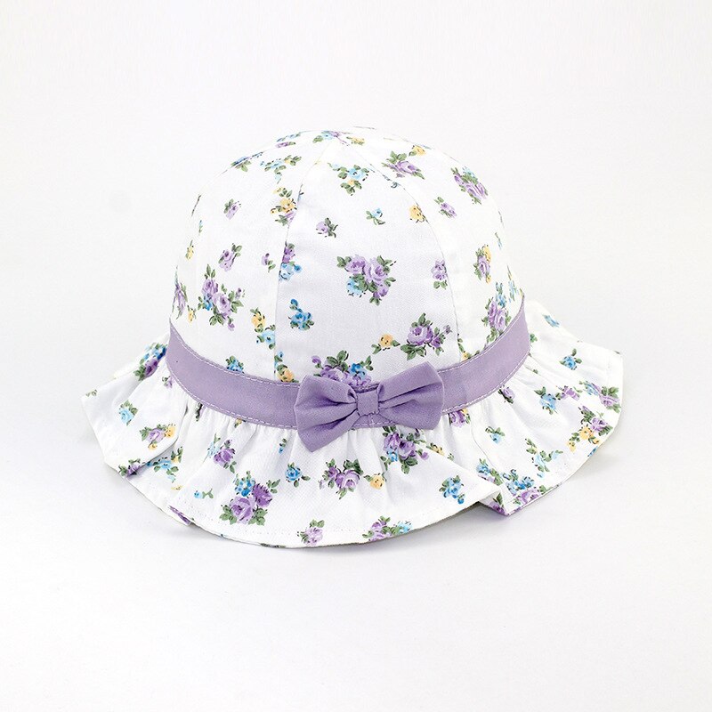Sommer lue jente rosa låve sol Strand bøtte lue blomster snor lokk utendørs tilbehør til baby smålåve
