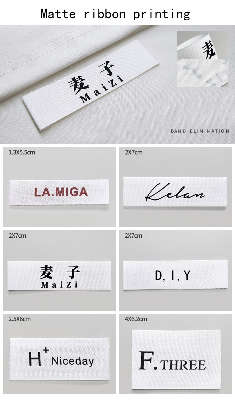 garment shirt label woven label custom/private label/Dress collar label clothing print main label tag cut