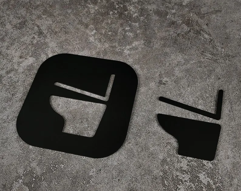 Sinais de banheiro oco agachamento lembrete sinalização placa de porta lembretes quentes placa indicadora banheiro wc parede porta adesivo: 20x30cm / Branco