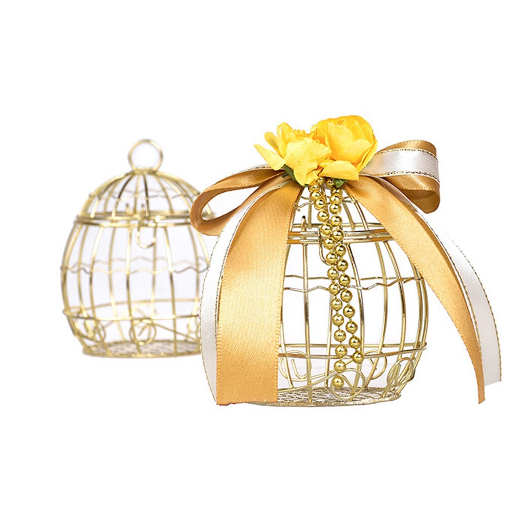 Bird Cage Candy Box Hollow Bird Cage Wedding Party Box Container Tinplate Candy Chocolate Boxes #82338