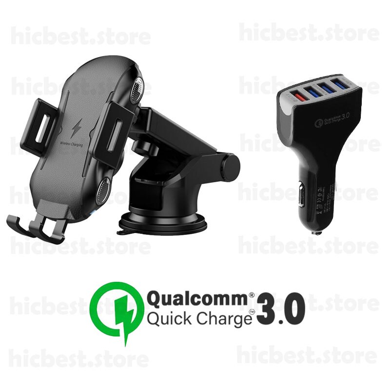 10W Auto Draadloze Inductie Oplader Voor Iphone Samsung Auto Draadloze Opladen Autolader Voor Iphone 8 X Xr Xs samsung S8 S9 S10: HBWCC08-5