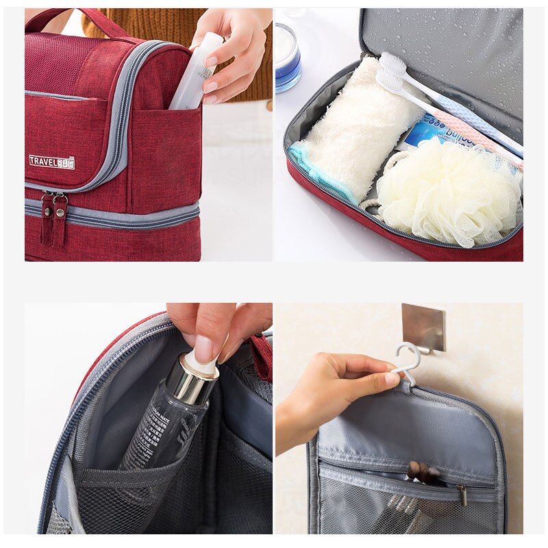 Neue Wasserdichte Männer Hängen Make-Up Tasche Oxford Reise Veranstalter Kosmetik Tasche für Frauen Necessaries Machen Up Fall Waschen Kulturbeutel