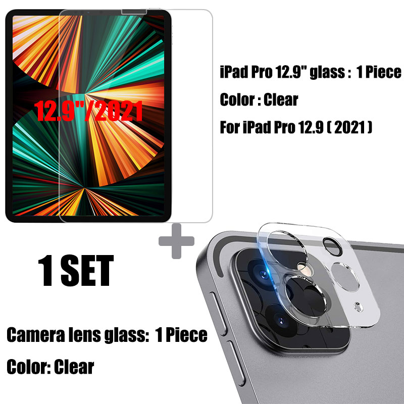Vetro temperato 2in1 per Ipad pro 11 12.9 pellicola protettiva per tavoletta con obiettivo fotocamera posteriore per Ipad pro 12.9 11 2021 2020 pellicola protettiva: 1 impostato Pro12.9 (2021)