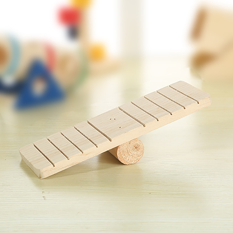 Trä gungbräda för husdjur hamster rolig råtta mus kanin chinchillor marsvin liten lekstuga träning leksak djur leksak mini