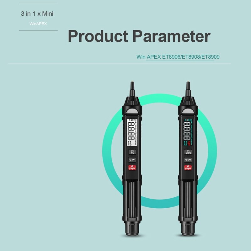 Q1JB Digital Multimeter DCV ACV Resistance Diode Continuity Capacitance Meter Phase Sequence Detector ET8906/ET8908 /ET8909