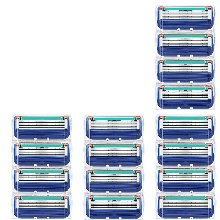 4 Stks/partij Uitstekende Scheren 5 Lagen Scheermesjes Compatibel Voor Fusion Mannen Gezichtsverzorging Of Mache 3: 16 blades