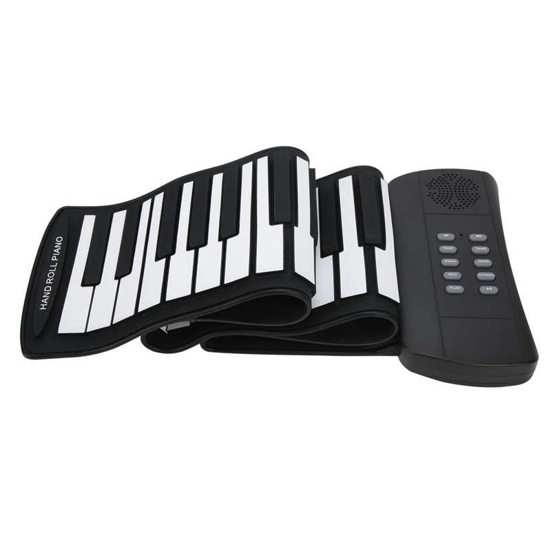 Piano enrollable portátil recargable, Piano eléctrico de silicona de 61 teclas con altavoz estéreo para niños, de vacaciones para cumpleaños