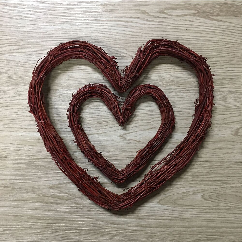 Rattan Vine Heart Shape DIY Wreath Garland Party Christmas Window Decor Ornament