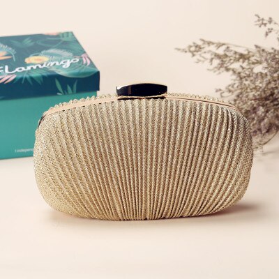 Gouden avond clutch tas dames tassen bruiloft glanzende handtassen bruids metalen strik clutch tas ketting schoudertas: Stijl 3