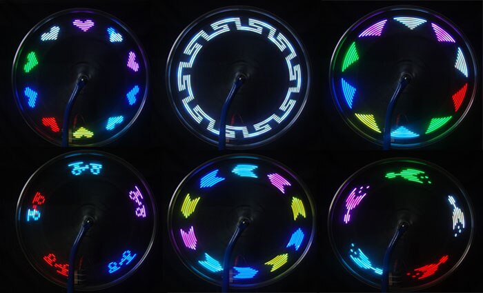 Traffic Light LED Motorcycle Cycling Bicycle Bike Wheel Signal Tire Spoke Light 30 Mode Changes Wheel Signal Bike Traffic safety