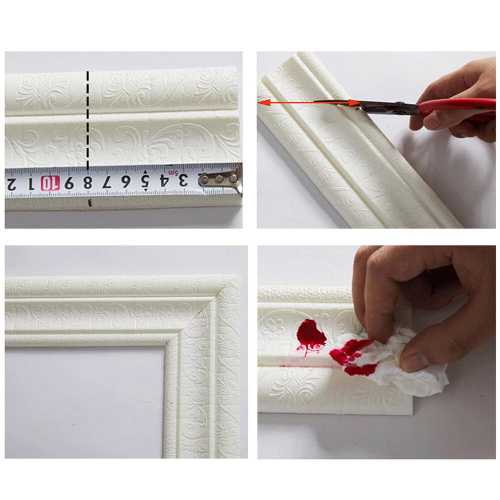 230cm 3D auto-adhesivo para rodapiés pie línea Etiqueta de la pared de decoración