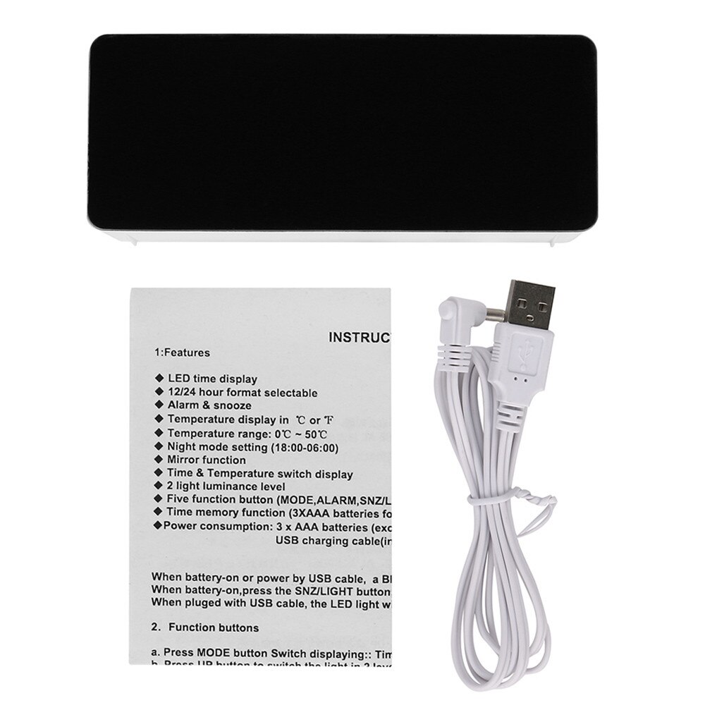 Alarm Clocks Mirror Led Alarm Clock Multifunction Digital Electronic Temperature Snooze Clock Alarm Clock In Stock!