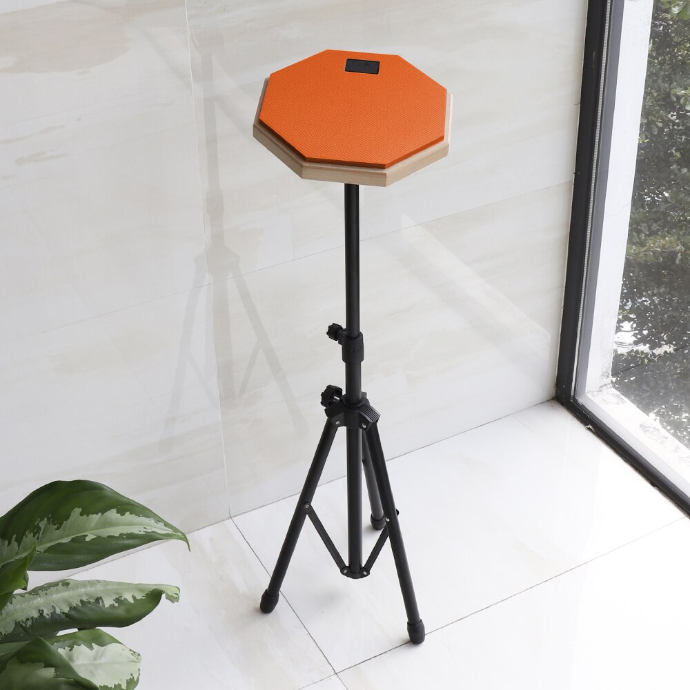 8 Inch Rubber Wooden Dumb Drum Beginner Practice Training Drum Pad with Stand / Stick Optional for Percussion Instruments Parts