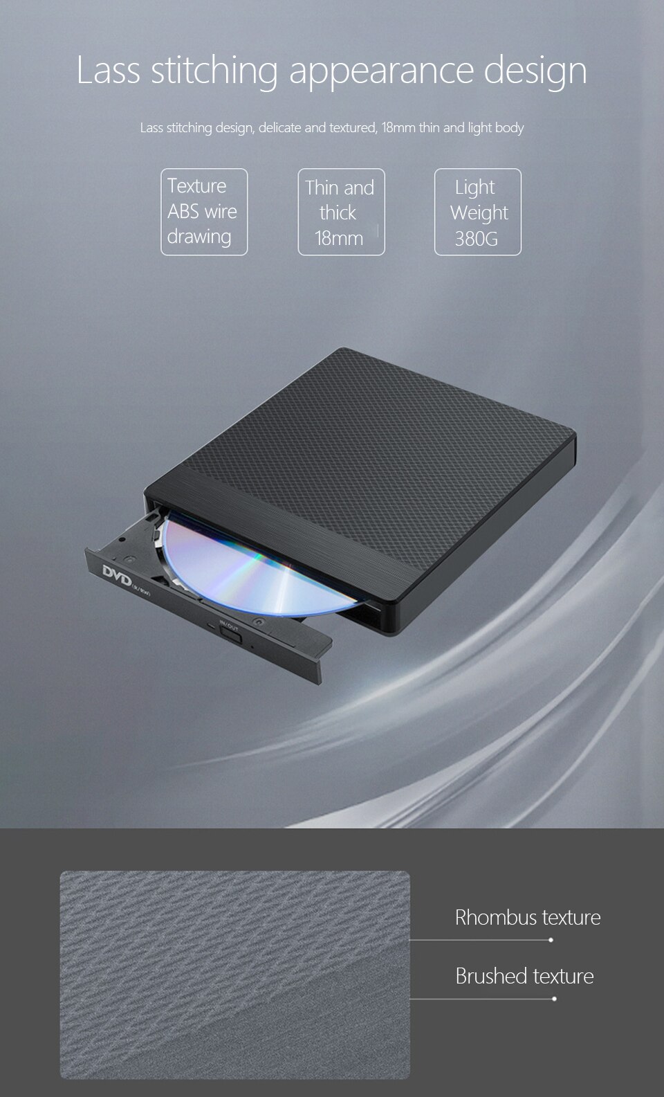 USB 3.0 DVD Drive CD Burner Drive-free High-speed Read-write Recorder External DVD-RW Player Writer Reader With USB/SD/TF Slot