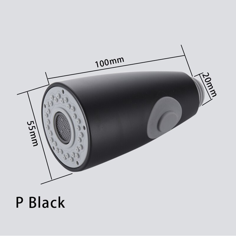 ABS Küche Tippen Pull Out Teile Küche Wasserhahn Ersatz Teile Wasserhahn Zubehör Tüllen Küche Wasserhahn Düse, Kleine dusche kopf: A black