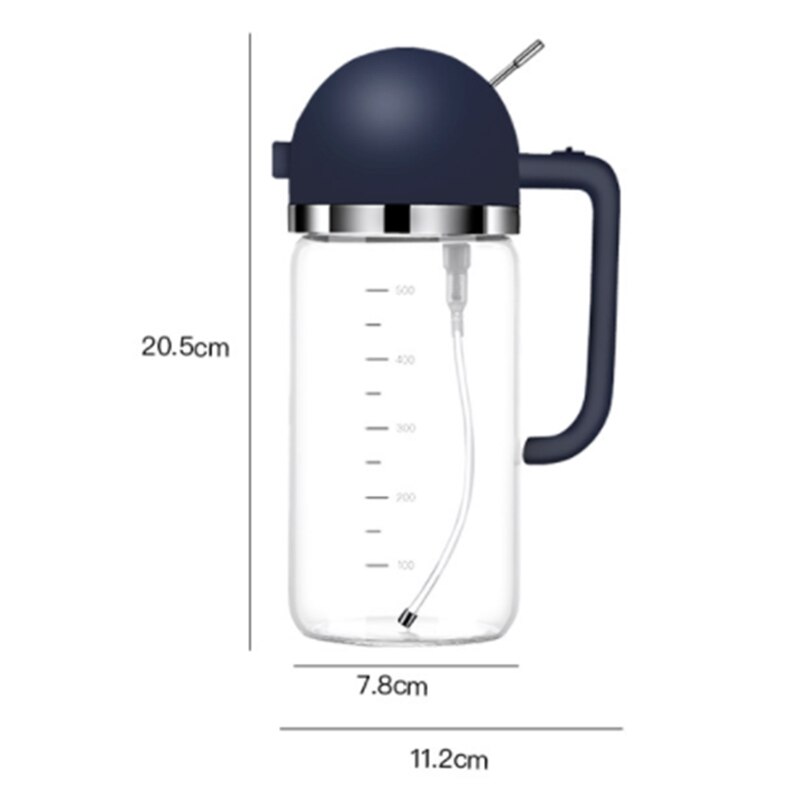 Vinegar Oil Dispenser Glass Oil Bottle with Spout Oil Spray Bottle 500Ml Olive Oil Sprayer for Cooking,Salad,BBQ