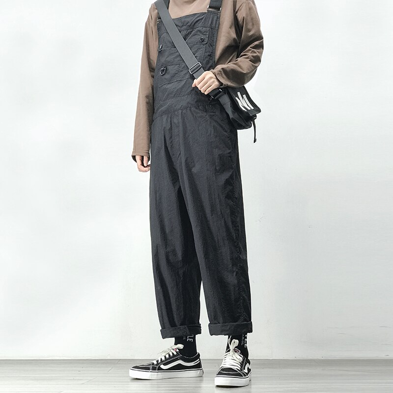 Estilo Safari Multi-bolsillo de los hombres Hip Hop pantalones ropa informal japonesa el trabajo de carga pantalones overoles hombres holgado Casual Pantalones