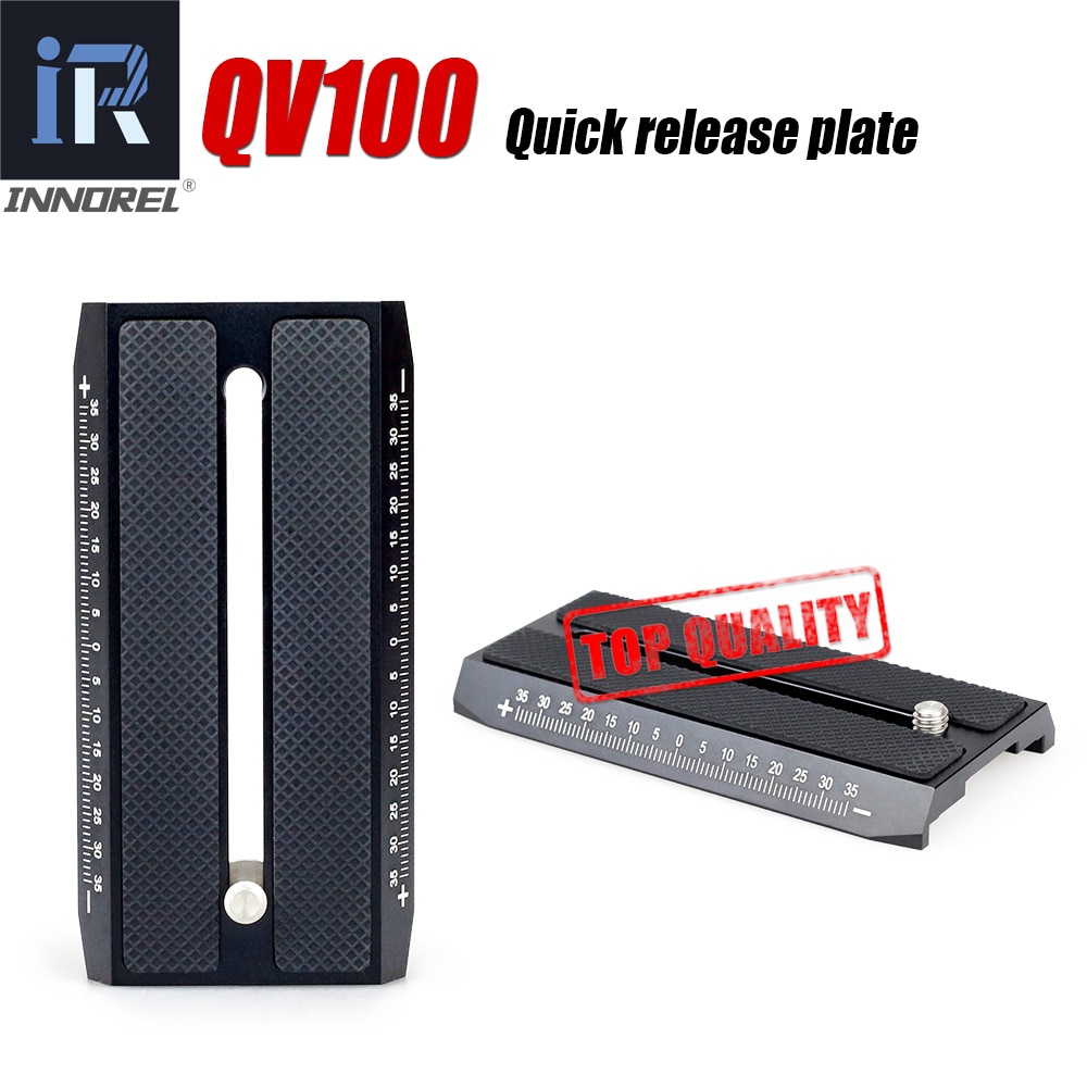 QV100 Sliding Quick Release Plaat Voor video statief monopod Compatibel met Manfrotto 501HDV 503HDV 701HDV MH055M0-Q5 501PL
