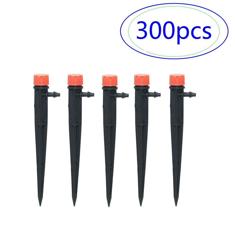 1/4" Hose Drip Irrigation System 360 Degree Adjustable 8 Hole Sprinkler Kit Garden Watering Inserting Ground Micro Flow Dripper: 300pcs Dripper