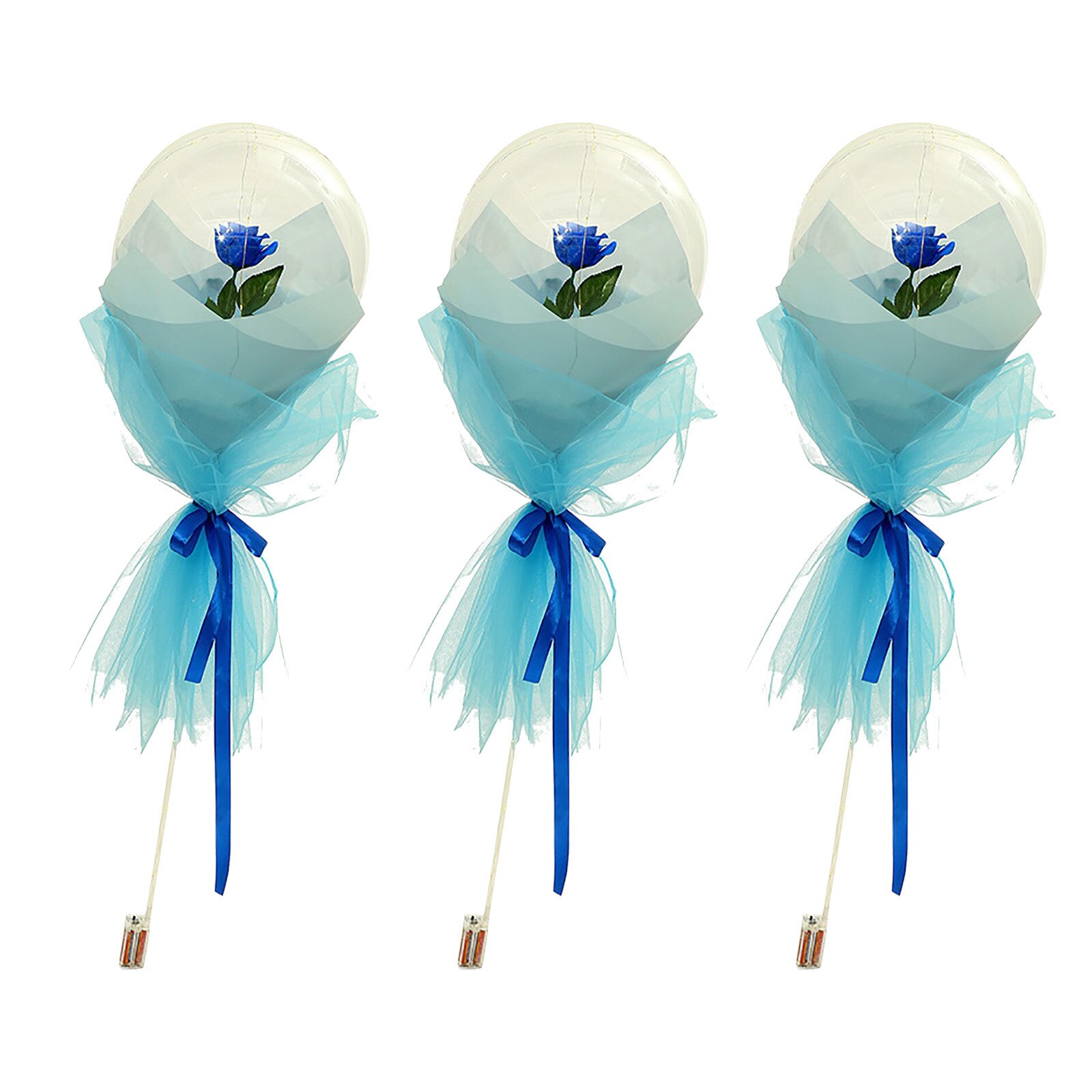 LED Luminous Balloon Rose Bouquet Transparent Ball Ball Rose Valentines Day Birthday Party Wedding Decoration Balloons #41