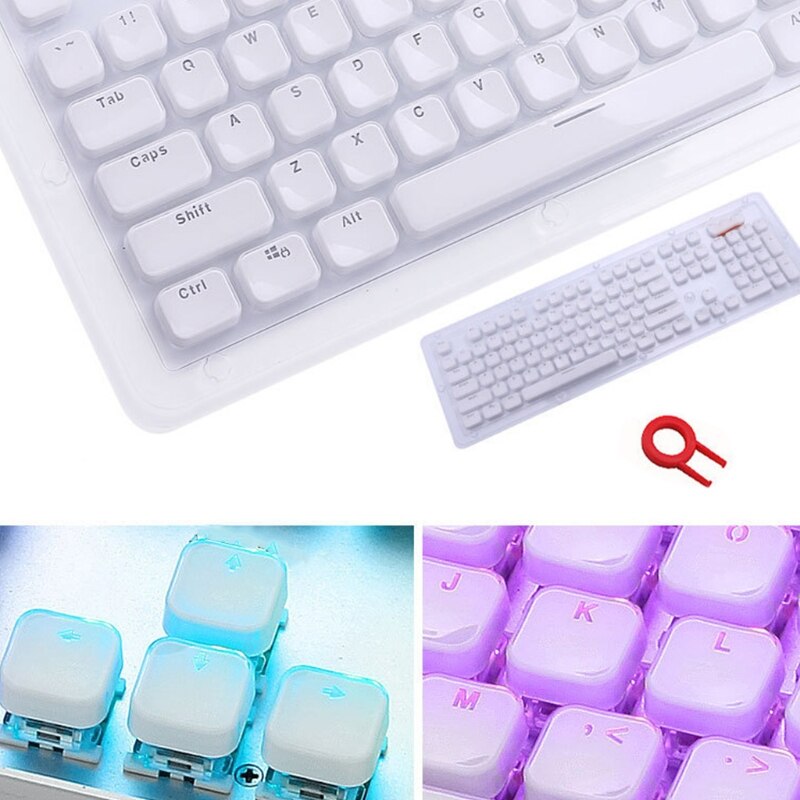 Low Profile Keycap Set for cherry MX Backlit Mechanical Keyboard Crystal Edge L41E: CW