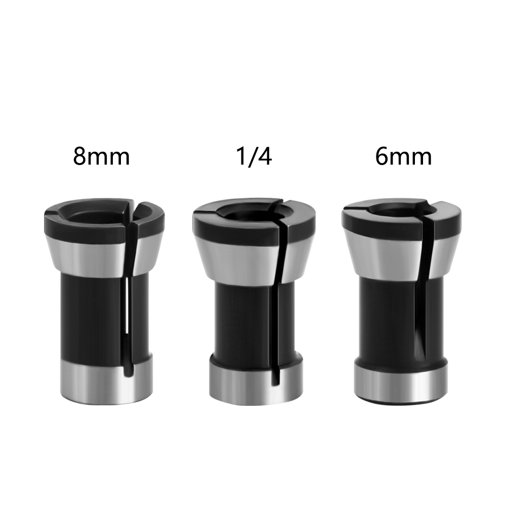 Lavie 1pc 3 stk sæt spændetang 6.35mm 8mm 6mm spændepatron gravering maskine elektrisk router fræsning tilbehør: 3 stk sæt