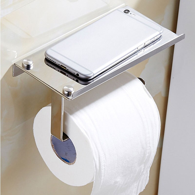 ROVOGO Edelstahl Wc Papier Halfter mit Telefon Selbst, Schlecht Zubehör Gewebe rollen Spender Speicher: ohne Deckel