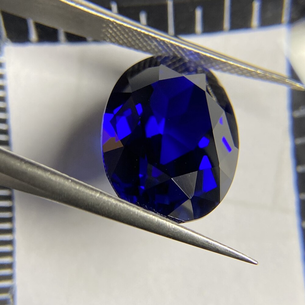 Meisidian 15X20mm Ovale Vorm 5A Hand Cut 23 Karaat Losse Korund Royal Blue Sapphire Stone