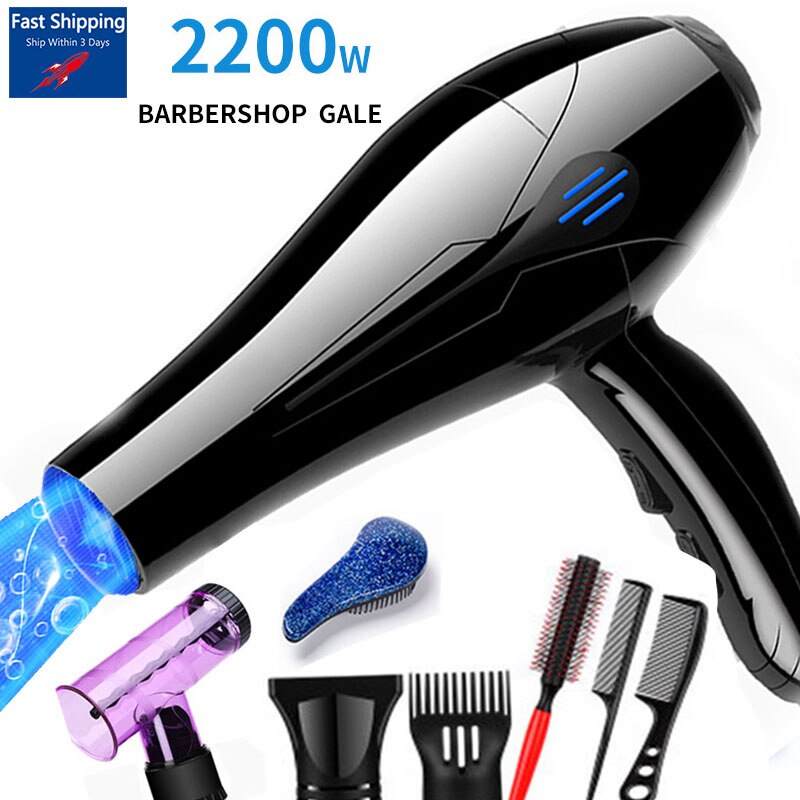 2200W Hair Dryer 240VStrong Power Barber Salon Styling Tools /Cold Air Blow Dryer 5 levels of Adjustment viaje