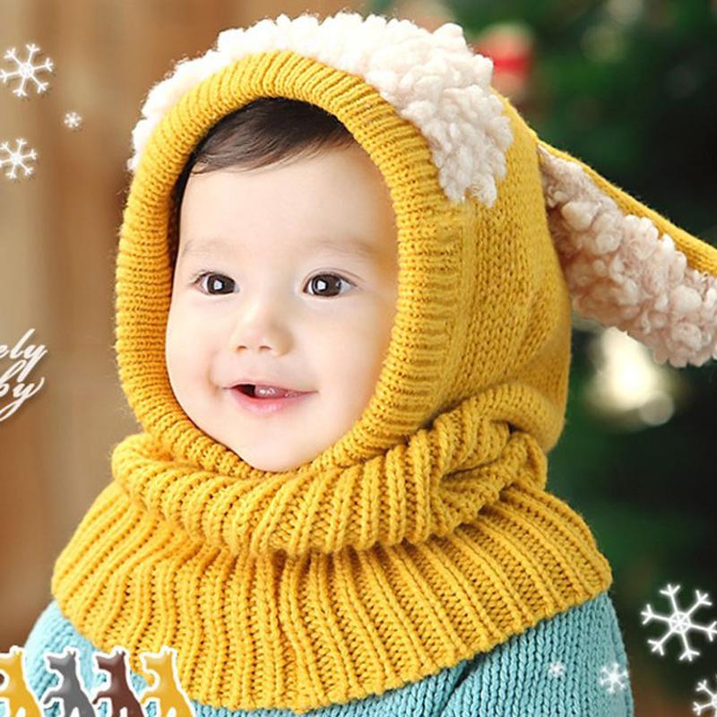 Kanin lue skjerf sett låve takrenne vinter strikket lue og skjerf sett smålåve låve varm fleece maske balaclava lokk