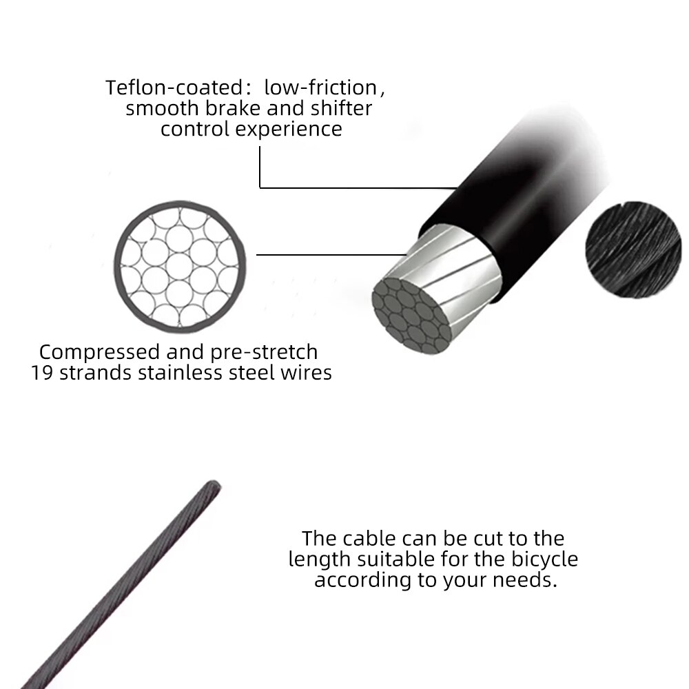 1PC Coated Brake Cable Shifting Cable Mountain Road Bicycle Front Rear Derailleur Brake Cable Inside Line Bicycle Accessories