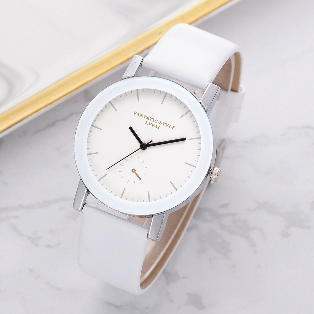 Lvpai geel dameshorloge quartz leren band polshorloge relogio feminino montre femme horloge zegarek damski: K