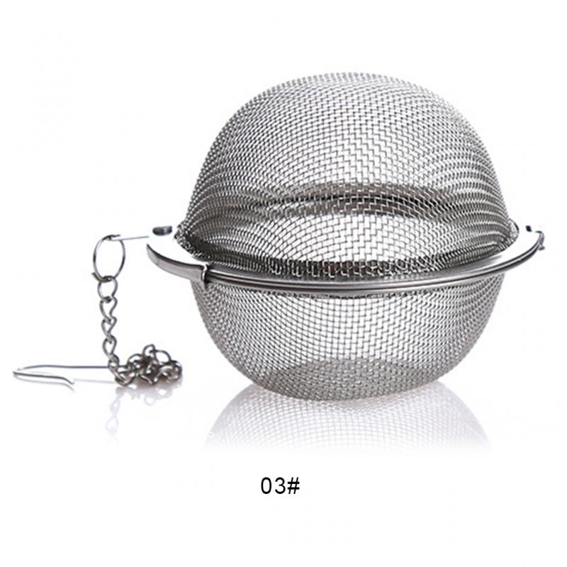 Colador de bola para especias de acero inoxidable, filtro sólido de residuos de especias, coladores de té e infusores de té, bola para especias de cocina para el hogar: 03 7cm