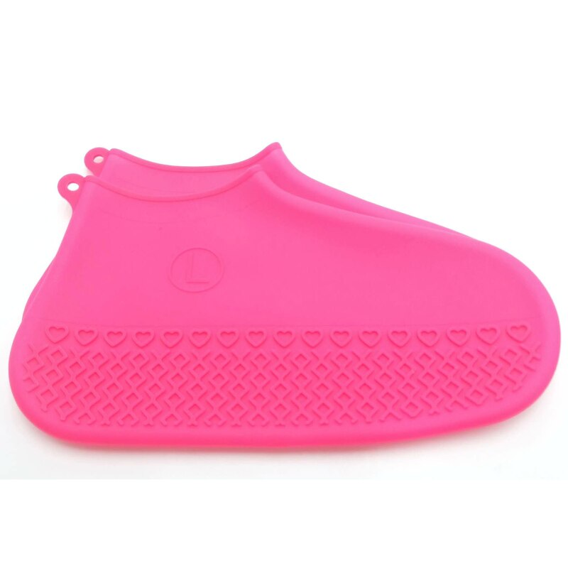 Waterdichte overschoenen voor fietsen, herbruikbare siliconen latex schoenen, elastische overschoenen ter bescherming van schoenen, accessoires, stofhoezen: Rozenrood / Ik