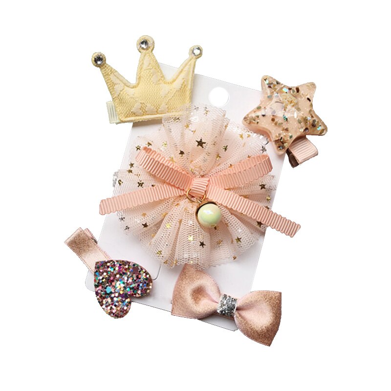 5 pz/impostato Carino Principessa Del bambino Pinze Lucido Archi Dei Capelli Del bambino Del Fiore Dei Capelli Della Ragazza Accessori Dei Capelli Delle Ragazze Della Forcella Della clip Barrettes Haarband: style6