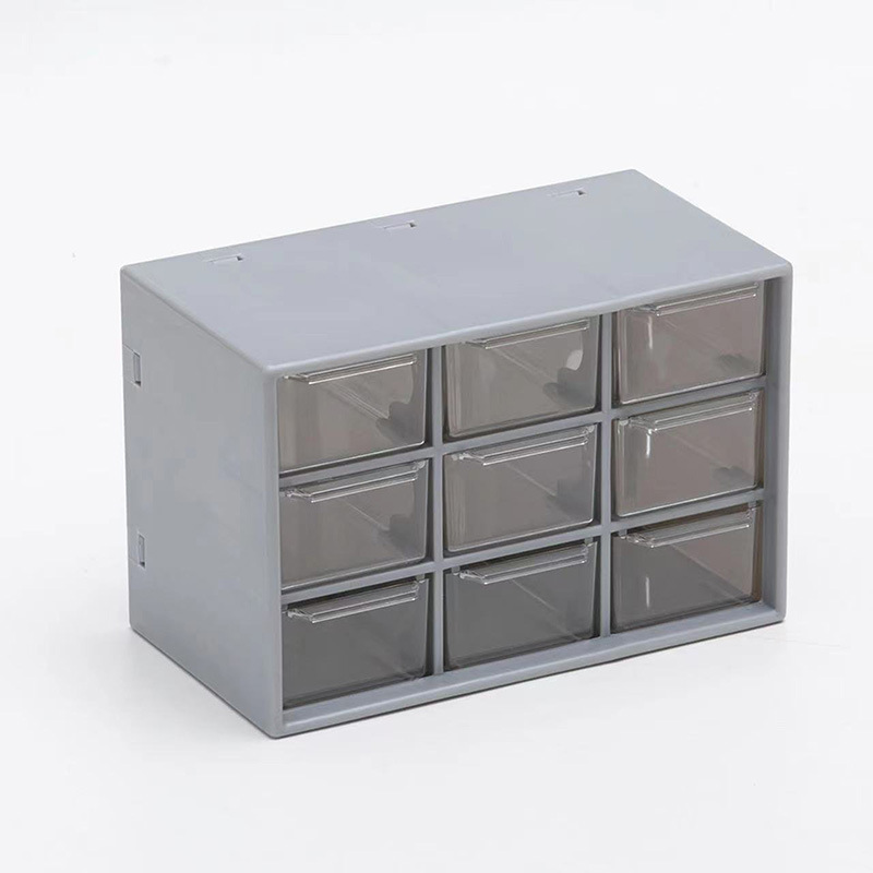 Bureau-organizer, compacte, draagbare opbergdoos met meerdere vakken, stofbestendige bureau-lade-organizer voor studiekamer of slaapkamer: Bruin