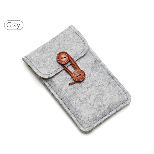 Cartera de fieltro de lana hecha a mano para iPhone 8 Plus 5,5 pulgadas funda para iPhone 6S 7 8 4,7 pulgadas bolsas móviles bolsas de teléfono funda transparente: For iPhone 6 Plus / gray