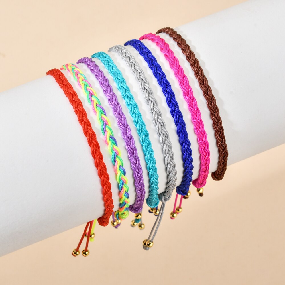 ZMZY Neue Einfache handgefertigt Seil Boho Gewinde Glück Seil Armbinde &Ampere; Armreifen Für Frauen Männer Freundschaft gewebte Regenbogen Armbinde