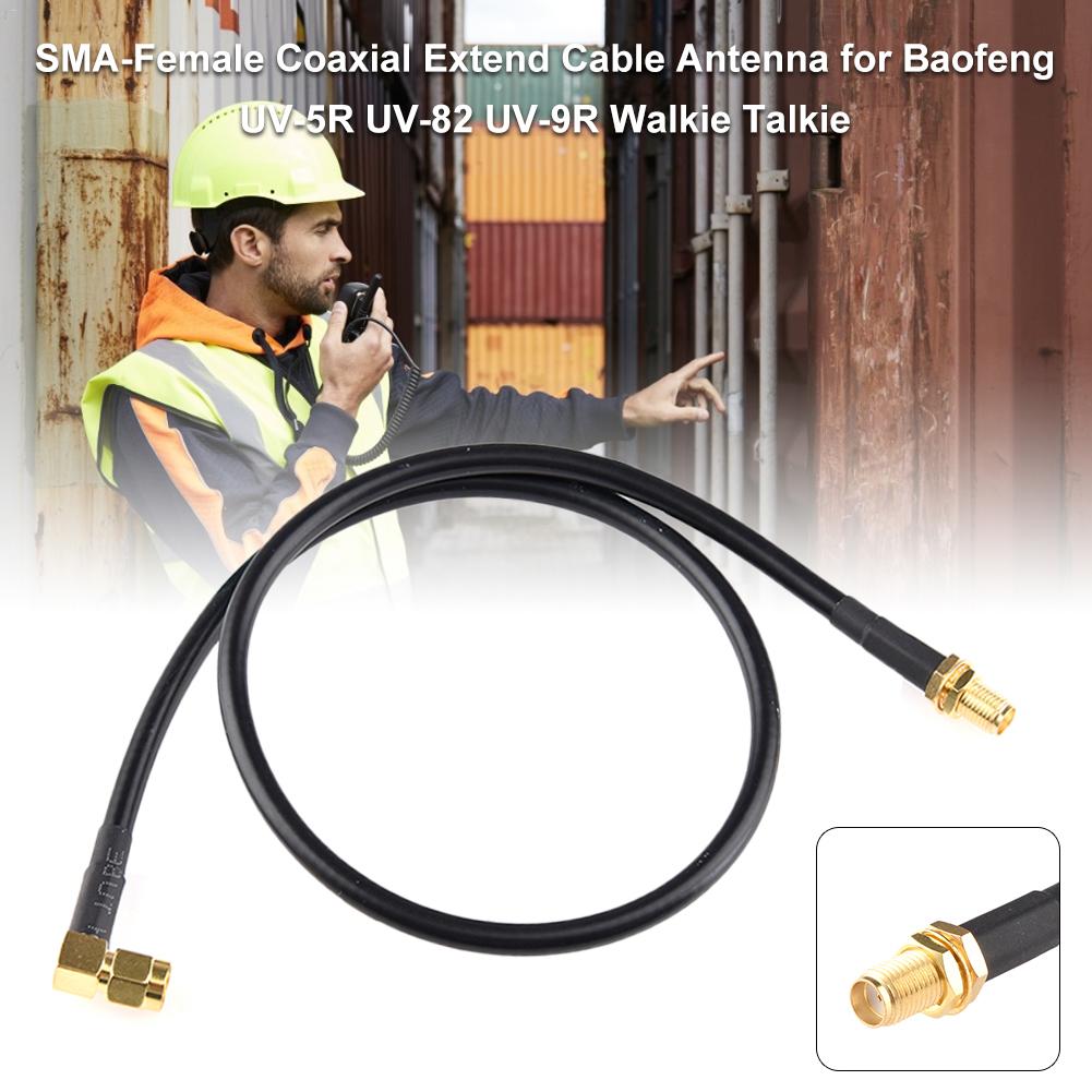 50Cm Sma-Vrouwelijke Coax Verlengen Kabel Antenne Voor Baofeng UV-5R UV-82 UV-9R Walkie Talkie