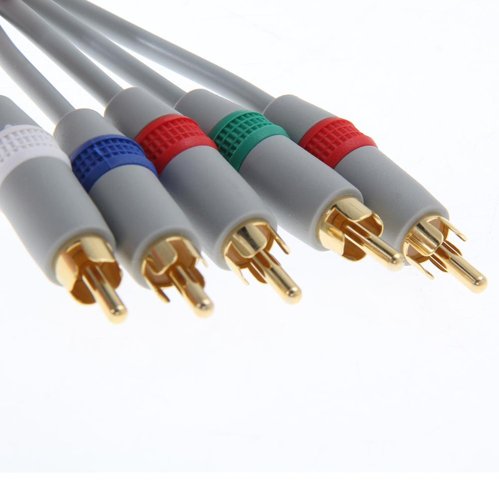 Cable Original de 1080P para videoconsola Nintendo Wii, Cable AV 5RCA compatible con sistema HDTV 1080i/720p, color gris