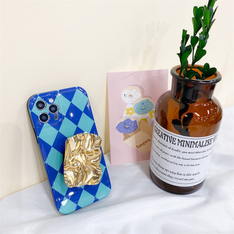 Universal Retro Irregular Geometric Grip Tok Korea Phone Holders Stand Griptok Socket For Phones Support Telephone Bracket