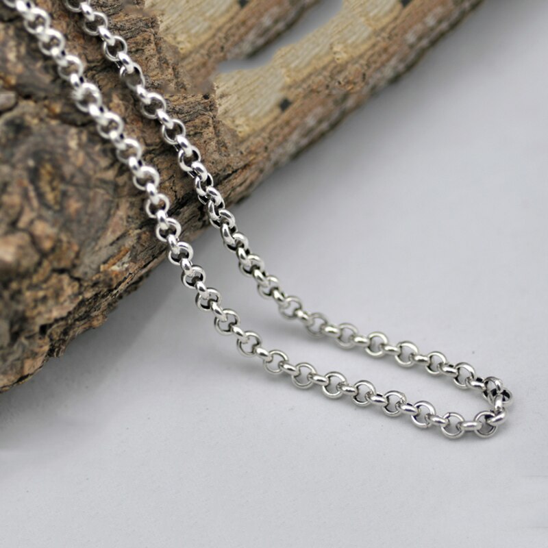 Ketting 100% Echt 925 Sterling Zilveren Ketting Hanger Dikke Lange Ketting Mannen Vrouwen Thai Zilver Retro Ketting X11