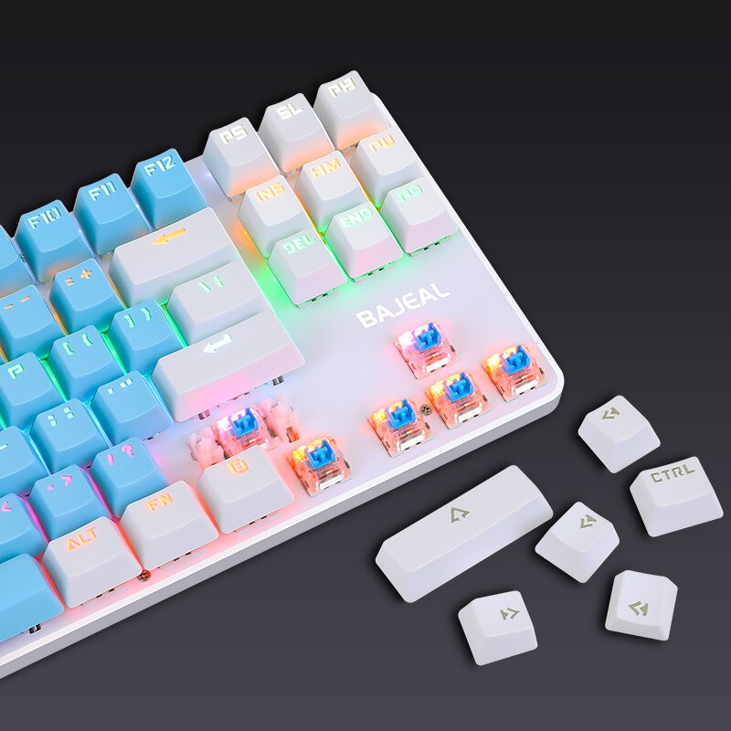 87 Key Gaming Mechanical Keyboard Doubleshot Keycaps Blue Axis Office Business Mechanical Keyboard for Notebook Tablet Computer