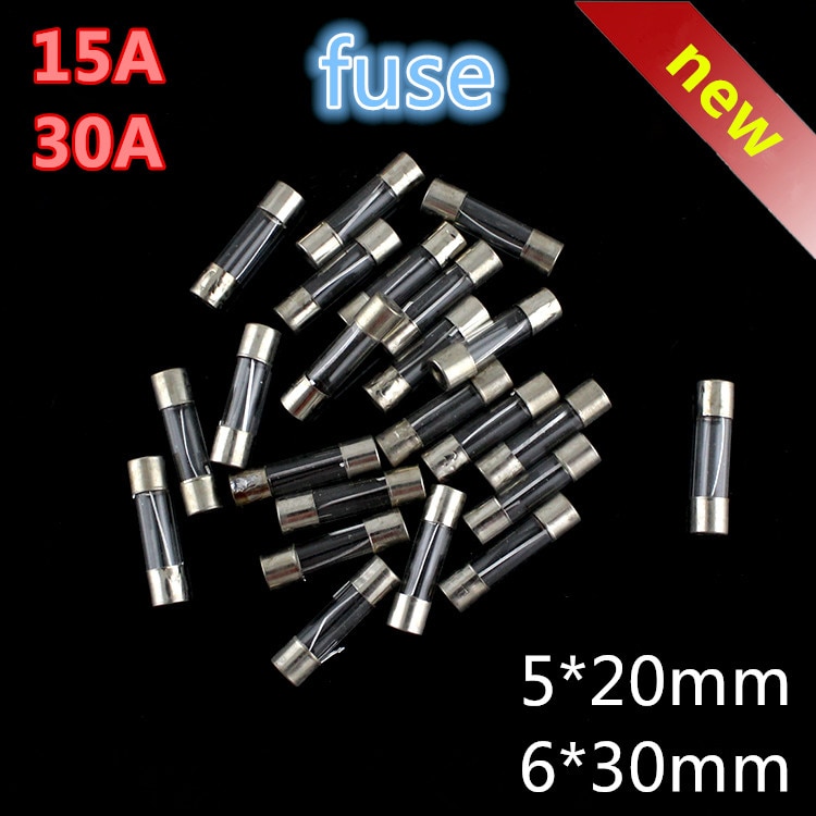 15A/30A electric vehicles and motorcycle fuse,5*20mm/6*30mm 250v glass tube fuse with
