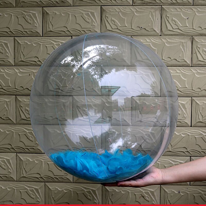 Internet stjerne ballon foto rekvisitter oppustelig sequin fjer strand bold gennemsigtig pvc bold vand legetøj børn sommer romantisk