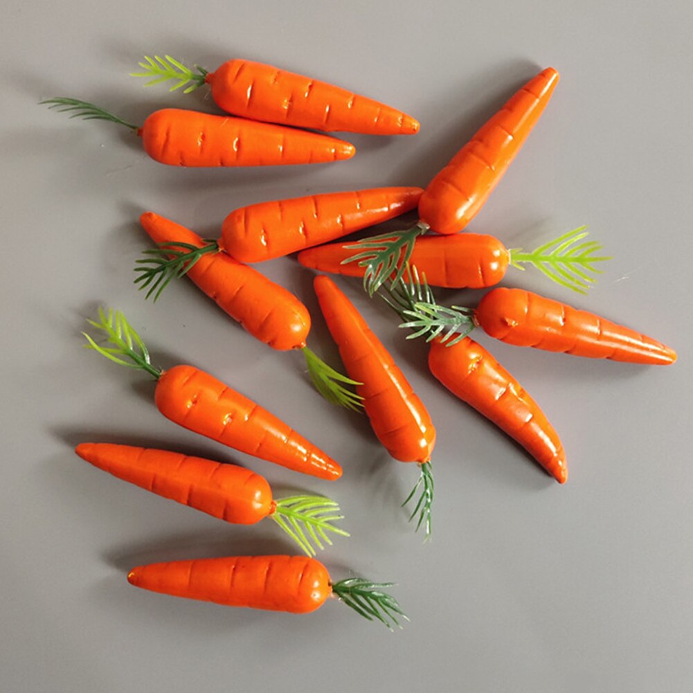 100pcs Artificial Carrots Artificial Easter Foam Carrots Simulation Vegetables Party Decor Artificial Decorations