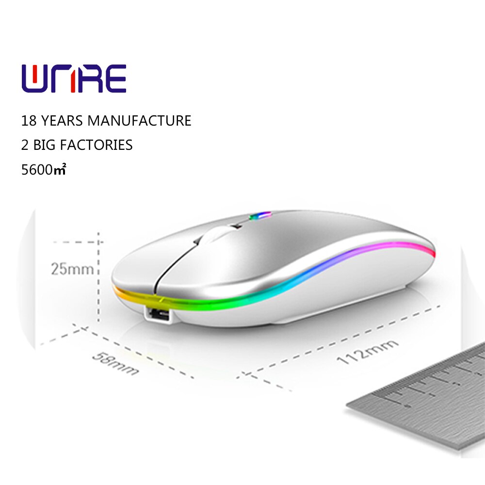 Trådløs mus bluetooth Dobbel-modus mus ledet belysning farge dempe ergonomisk komfort til søle kontor dpi 800-1600 pc bærbar mus